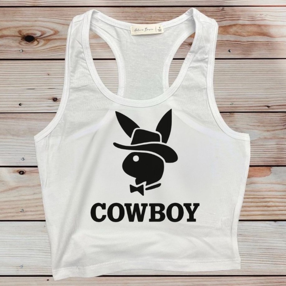 Playboy-Cowboy Racerback Tank